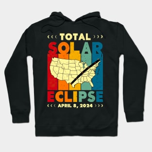 Total Solar Eclipse April 8 2024 America Path Of Totality Hoodie